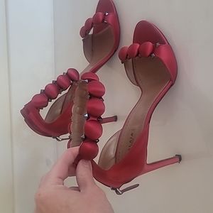 ALAIA RED SATIN HEELS Size 40